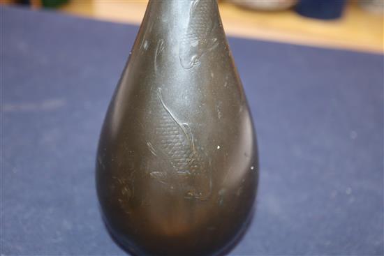 A Japanese bronze base H.25cm